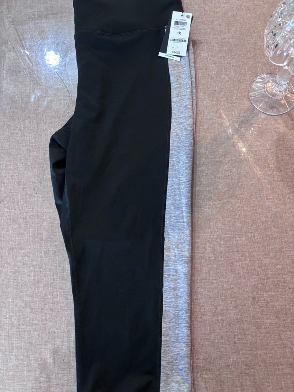 Black and Heather Gray Side-Panel Leggings